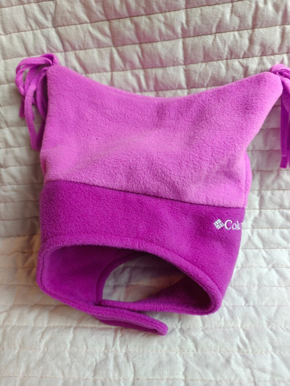 Columbia Kids Two-Tone Purple Fleece Pigtail Earflap Beanie Hat O/S Toddler